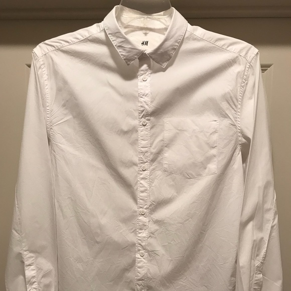 h&m mens white dress shirt
